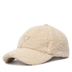 Czapka z daszkiem Guess. Brązowe czapki damskie Guess, z aplikacjami. Za 264.99 zł.