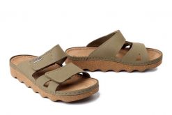 INBLU CX-04KU 022 tundra, klapki damskie. Zielone klapki damskie Inblu, na lato, bez wzorów, ze skóry, bez obcasa, bez zapięcia. Za 137.90 zł.