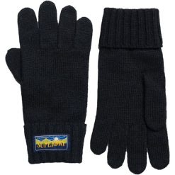 Rękawiczki zimowe damskie Superdry Vintage Radar 2.0. Niebieskie rękawiczki damskie Superdry, bez wzorów, z poliesteru. Za 88.55 zł.