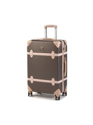 Semi Line Walizka średnia T5508-3 Brązowy. Brązowe walizki męskie Semi-line, bez wzorów, z tworzywa sztucznego, średnie. Za 259.99 zł.