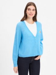 American vintage Damski kardigan z zawartością alpaki - Nenybay Kobiety dzianina grubo tkana niebieski marmurkowy, M/L. Niebieskie kardigany damskie American Vintage, l, bez wzorów, z dzianiny, vintage, bez kołnierzyka. Za 949.95 zł.