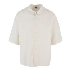 Męska Koszula Boxy Z Mieszanki Bawełny. Brązowe koszule męskie Urban Classics, m, bez wzorów, z bawełny, casualowe, bez kołnierzyka, bez ramiączek. Za 137.99 zł.