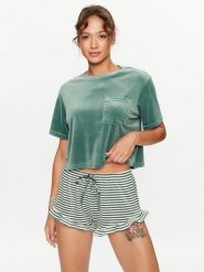 Hunkemöller Koszulka piżamowa 203210 Zielony Comfortable Fit. Zielone koszule nocne damskie Hunkemöller, bez wzorów, z syntetyku, bez ramiączek. Za 109.99 zł.