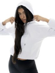 Bluza z kaptur na co dzień na siłownię. Czarne bluzy damskie LEONE 1947 APPAREL, m, bez wzorów, bez ramiączek, bez kaptura. Za 273.65 zł.