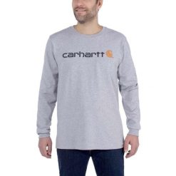 Koszulka sportowa męska z długim rękawem Carhartt. Szare koszulki sportowe męskie Carhartt, m, bez wzorów, bez ramiączek, trekkingowe. Za 251.99 zł.