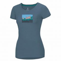 Koszulka damska Ocun Classic. Niebieskie bluzki damskie Ocun, xs, bez wzorów, sportowe, bez kołnierzyka, bez ramiączek. Za 178.50 zł.