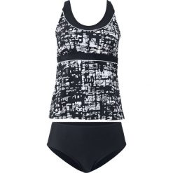 Tankini (2 części) bonprix czarno-biały. Czarne stroje kąpielowe damskie bonprix, bez wzorów. Za 54.99 zł.