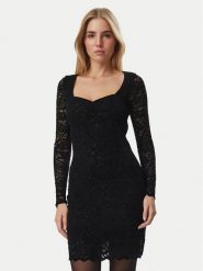 Guess Sukienka koktajlowa W6BK54 K6389 Czarny Slim Fit. Czarne sukienki damskie Guess, xxl, z aplikacjami, wizytowe, bez kołnierzyka, bez ramiączek. Za 524.99 zł.