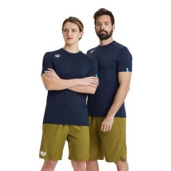 Koszulka sportowa Arena Team T-Shirt Solid. Niebieskie koszulki sportowe damskie ARENA, s, bez wzorów, ze skóry, bez ramiączek. Za 99.00 zł.