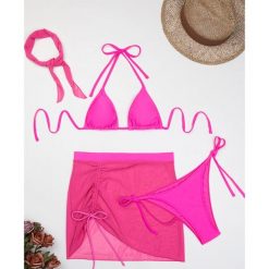 Bikini z pareo na plażę i basen regulowane lekkie Ileen. Czarne bikini Intica, xl, bez wzorów, z tkaniny. W wyprzedaży za 159.00 zł.