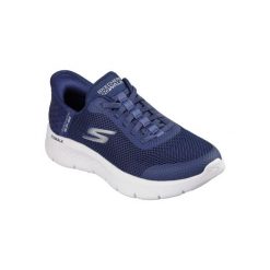 Buty SKECHERS GO WALK FLEX GRAND ENTRY Niebieski. Białe obuwie sportowe damskie Skechers, bez wzorów, z materiału, bez zapięcia, trekkingowe, Skechers Sport. Za 332.99 zł.