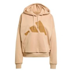 Bluza damska z kapturem adidas Essentials Big Logo French Terry. Brązowe bluzy damskie Adidas, bez wzorów, bez ramiączek, z kapturem. Za 197.50 zł.