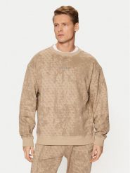 Guess Bluza Z5RQ17 K9YI1 Beżowy Regular Fit. Brązowe bluzy męskie Guess, l, z aplikacjami, z bawełny, bez ramiączek, bez kaptura. Za 379.99 zł.