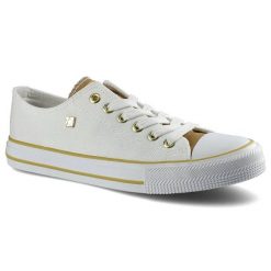 Białe Trampki Big Star Damskie Stylowe Buty. Białe trampki i tenisówki damskie BIG STAR, z aplikacjami, z gumy, bez zapięcia. Za 89.99 zł.