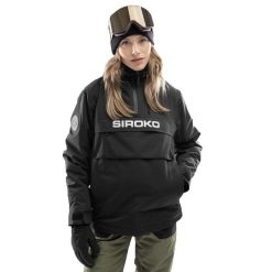 Kurtka snowboardowa damska W6-W Bruson. Czarne kurtki sportowe damskie SIROKO, m, bez wzorów, z materiału, bez ramiączek, bez kaptura, snowboardowy. Za 425.00 zł.