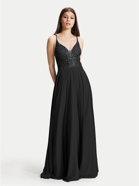 Hey Kyla Sukienka wieczorowa 5AC105HK Czarny Regular Fit. Czarne sukienki damskie Hey Kyla, bez wzorów, z syntetyku, wizytowe, bez kołnierzyka, bez ramiączek. Za 659.99 zł.