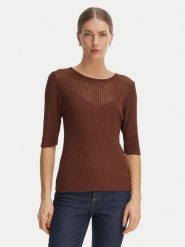 Rinascimento Bluzka CFM0012240003 Brązowy Slim Fit. Brązowe bluzki damskie Rinascimento, l, bez wzorów, z syntetyku, bez kołnierzyka, bez ramiączek. Za 299.99 zł.