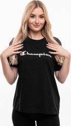 Champion Koszulka damska Champion SS Tee czarna 117534 KK001 XS. Czarne bluzki damskie Champion, xs, bez wzorów, bez kołnierzyka, bez ramiączek. Za 106.91 zł.