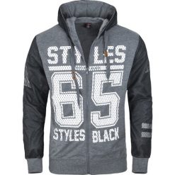 Bluza męska na suwak z kapturem grafitowa Recea. Szare bluzy męskie Recea, m, bez wzorów, z bawełny, z kapturem. Za 63.79 zł.