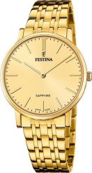 Zegarek męski Festina F20046-3 złoty. Żółte zegarki męskie Festina, bez wzorów, złote. Za 1,155.86 zł.