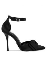 DeeZee Szpilki LH24018-1 Czarny. Czarne szpilki damskie DeeZee, bez wzorów, z materiału, bez obcasa, na szpilce, bez zapięcia. Za 149.99 zł.