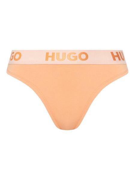 HUGO Stringi 50469651 Pomarańczowy. Brązowe majtki damskie Hugo, z bawełny. Za 49.99 zł.