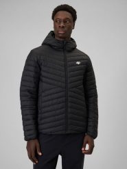 4F Kurtka z wypełnieniem syntetycznym męska - czarna XL. Czarne kurtki męskie 4F, m, bez wzorów, z materiału, z kapturem. Za 299.99 zł.