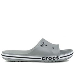 Klapki męskie na basen Crocs BAYABAND SLIDE. Białe klapki męskie Crocs, bez wzorów, bez zapięcia. W wyprzedaży za 139.00 zł.