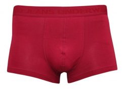 Klasyczne Męskie Bokserki, Bawełna z Elastanem, Czerwone, Obcisłe. Czerwone bokserki męskie Pako Jeans, bez wzorów, z bawełny. Za 33.00 zł.