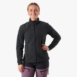 Bluza polarowa hiking damska Swedemount Lofoten Fleece wodoodporna. Czarne bluzy damskie SWEDEMOUNT, na zimę, bez wzorów, z polaru, sportowe, bez ramiączek, bez kaptura. Za 199.99 zł.