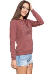 BLUZA MUSTANG Bella H Structure WILD GINGER 1008434 7176. Czerwone bluzy damskie Mustang, xs, bez wzorów, bez ramiączek, z kapturem. W wyprzedaży za 59.99 zł.