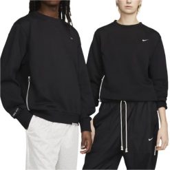 Bluza z okrągłym dekoltem Nike Dri-Fit. Czarne bluzy damskie Nike, xxl, bez wzorów, z bawełny, sportowe, bez ramiączek, bez kaptura. Za 322.90 zł.