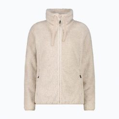 Bluza polarowa damska CMP 36P2506. Brązowe bluzy damskie CMP, bez wzorów, z materiału, bez ramiączek, bez kaptura. Za 289.99 zł.