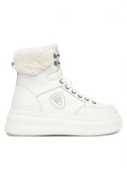 Blauer Botki F5EMERY01/LEA Biały. Białe botki damskie Blauer, bez wzorów, ze skóry, bez obcasa, na płaskiej podeszwie, bez zapięcia. Za 559.99 zł.