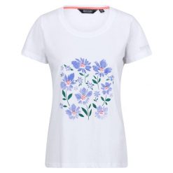 T-Shirt Damski Kwiaty Filandra VIII. Białe t-shirty damskie Regatta, xl, bez wzorów, sportowe, bez kołnierzyka, bez ramiączek. Za 41.99 zł.