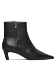 Tommy Hilfiger Botki Th Square Toe Kitten Bootie FW0FW08768 Czarny. Czarne botki damskie Tommy Hilfiger, bez wzorów, ze skóry, bez obcasa, na słupku, bez zapięcia. Za 679.99 zł.