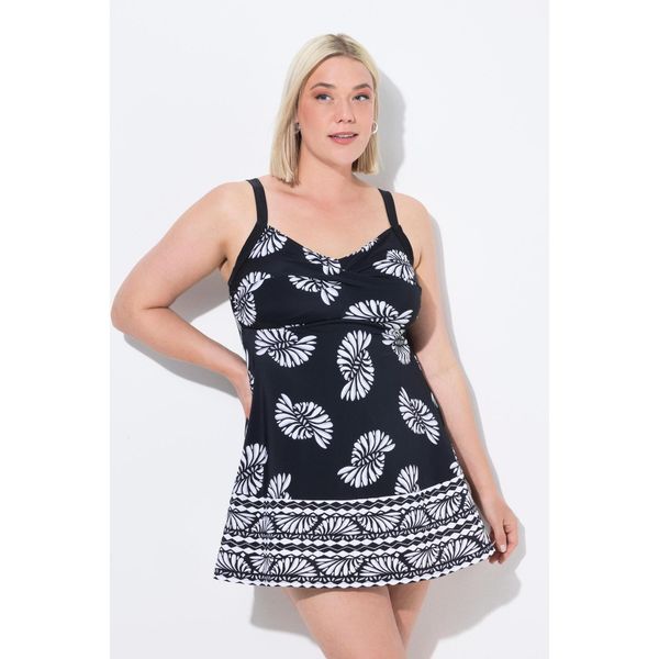Damski Strój kąpielowy miękkie miseczki ramiączka z regulacją. Czarne stroje kąpielowe damskie Ulla Popken, plus size, bez wzorów, z elastanu. Za 343.99 zł.