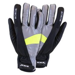 WOWOW - Rękawiczki Rowerowe Unisex Odblaskowe Wiatroszczelne Dotykowe. Brązowe rękawiczki męskie WOWOW, bez wzorów, z gumy. Za 185.00 zł.
