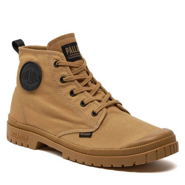 Trapery Palladium. Brązowe trapery damskie Palladium, bez zapięcia. Za 209.99 zł.