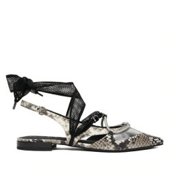 Czółenka PINKO. Szare czółenka damskie Pinko, bez wzorów, bez obcasa, bez zapięcia. Za 1,079.00 zł.