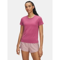 Koszulka Damska UA LAUNCH SHORTSLEEVE 1382434-659 XL. Fioletowe bluzki damskie Under Armour, s, bez wzorów, sportowe, bez kołnierzyka, bez ramiączek. Za 95.99 zł.