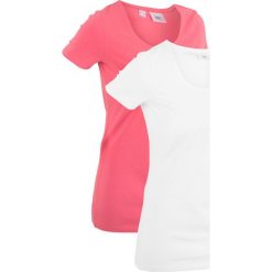 Długi shirt sportowy (2 szt.), krótki rękaw bonprix jasnoróżowy + biały. Koszulki sportowe damskie bonprix. Za 55.98 zł.