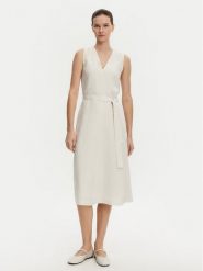Calvin Klein Sukienka letnia K20K208424 Beżowy Regular Fit. Brązowe sukienki damskie Calvin Klein, na lato, bez wzorów, ze lnu, bez kołnierzyka, bez ramiączek. Za 519.99 zł.