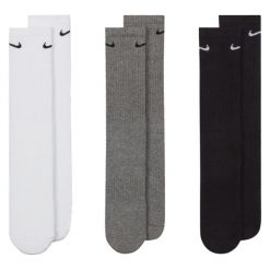 Amortyzowane Skarpety Do Butów Unisex Dla Dorosłych (zestaw 3 Sztuk). Białe skarpetki damskie Nike, bez wzorów. Za 87.99 zł.