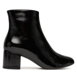 Botki HÖGL. Czarne botki damskie HÖGL, bez wzorów, bez obcasa, na słupku, bez zapięcia. Za 599.99 zł.