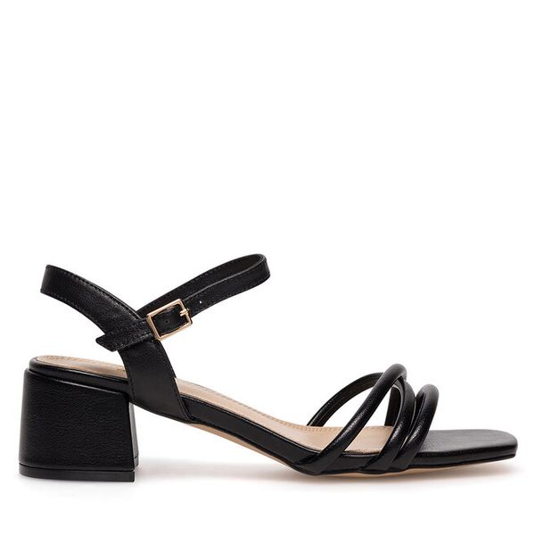 Sandały Sergio Bardi. Czarne sandały damskie Sergio Bardi, bez wzorów, bez obcasa, na słupku, bez zapięcia. Za 249.99 zł.