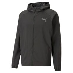 Kurtka do biegania męska PUMA Run Favourite Woven Hooded. Czarne kurtki męskie Puma, l, bez wzorów, z materiału, bez kaptura, do biegania. Za 179.99 zł.