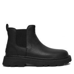 Sztyblety Ugg. Czarne botki męskie UGG, bez wzorów, bez obcasa, bez zapięcia. Za 849.99 zł.