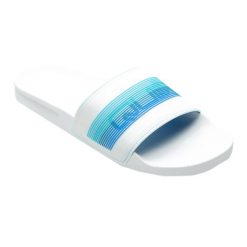Klapki basenowe męskie Quiksilver Rivi Wordmark Slide. Białe klapki męskie Quiksilver, bez wzorów, bez zapięcia. Za 79.99 zł.