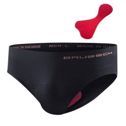 Slipy pod szorty na rower 3D z wkładką Męskie. Czarne slipki męskie Brubeck, m, bez wzorów, z elastanu. Za 99.99 zł.